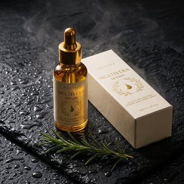 Oliesse Multivera bottle and carton on slate